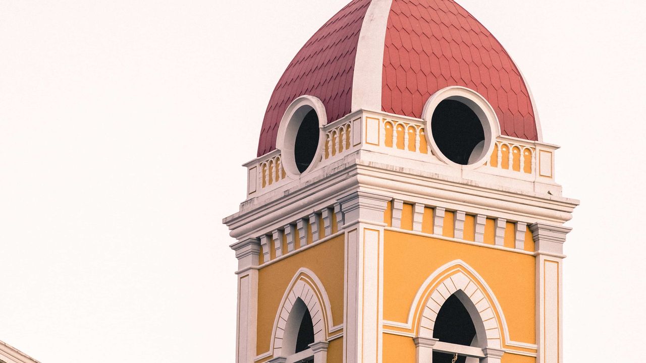 Top of the yellow cathedral of Granada, Nicaragua